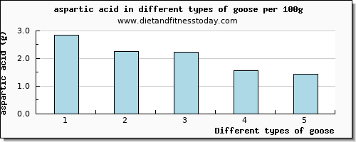 goose aspartic acid per 100g